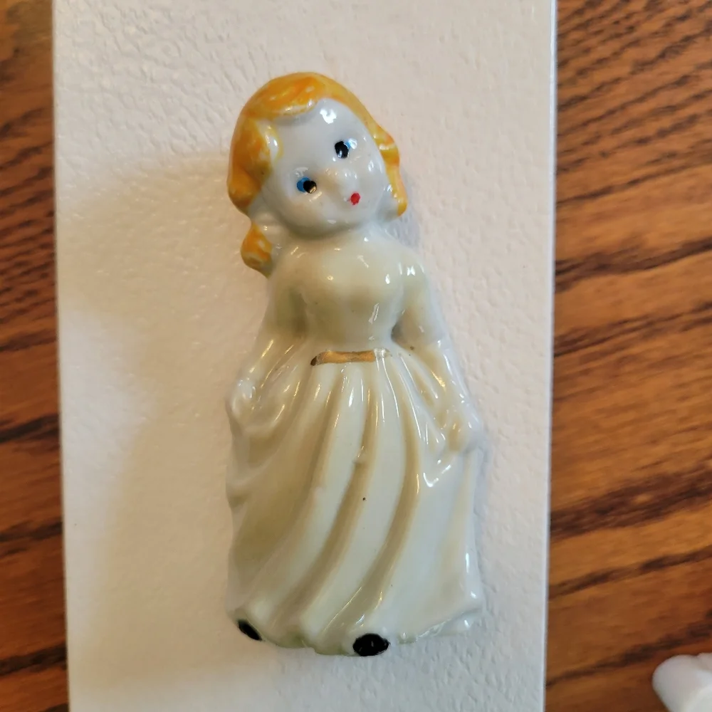 Vintage Girl & Clock Figurine Knick Knack Items ~ MCM ~ Japan ~ FINAL PRICE!!!